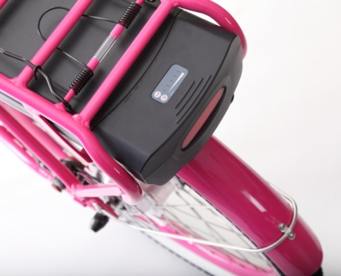pedego bike back end showing battery