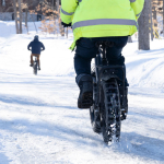 Riding an electric bike in the winter - Montebello, Quebec