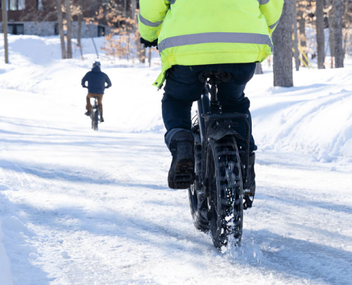 Riding an electric bike in the winter - Montebello, Quebec