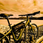 Pedego Avenue ebike parked on bridge with cargo.