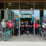 Pedego Electric Bikes, on the corner of Douglas Street and Belleville Street in downtown Victoria, adjacent to the Royal BC Museum and Old Spaghetti Factory.